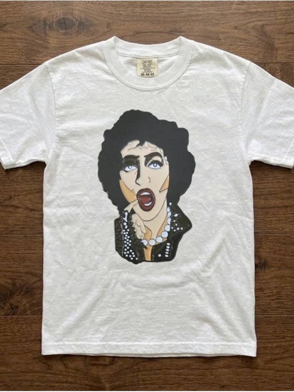 R.I.P Tim Curry White Men’s Tee with Bold Pop-Art Portrait
